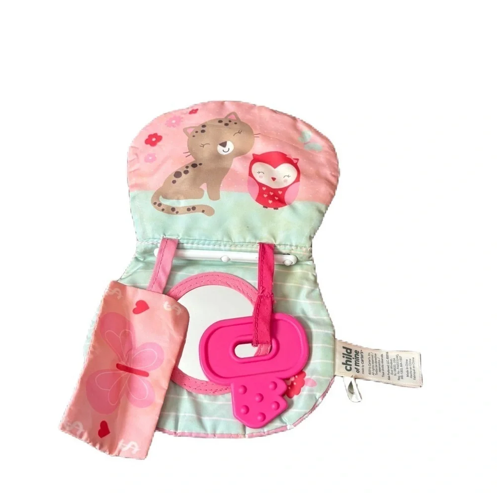 Carters Child Of Mine Baby 1st Purse Pink Toy Crinkle Teething Key